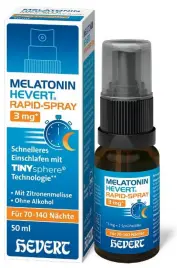 Blauer Packshot Melatonin Hevert Rapid-Spray 3mg