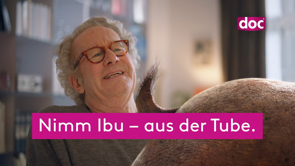 Screenshot aus Werbung zu doc Ibuprofen Schmerzgel