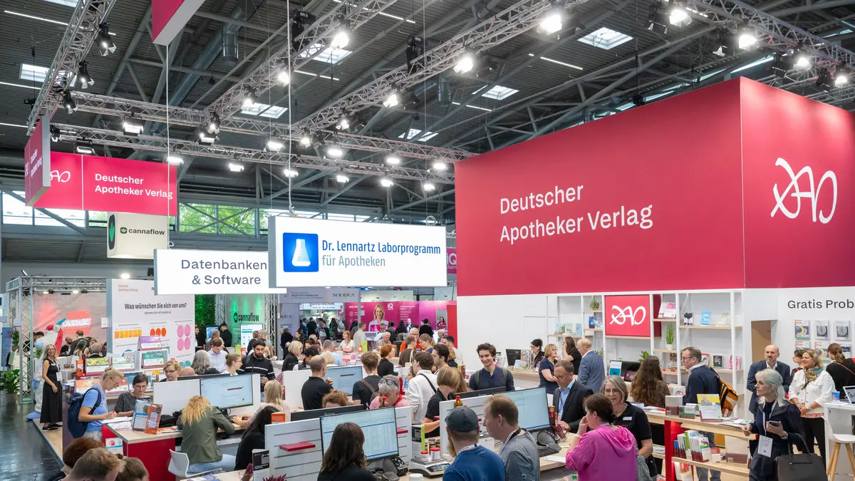 Stand des DAV bei der expopharm aus der Vogelperspektive
