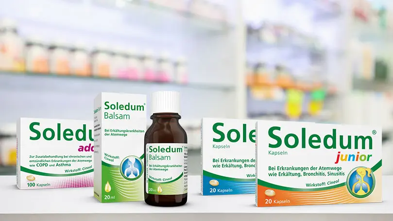 Alle Präparate von Soledum auf einem Tisch