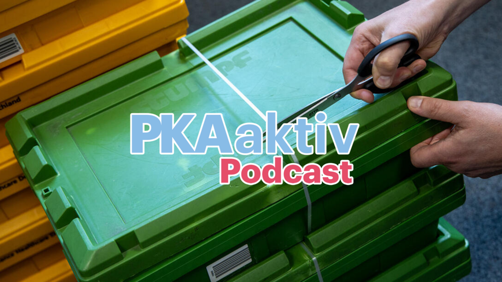 Verschnürte Arzneimitteltransportbox