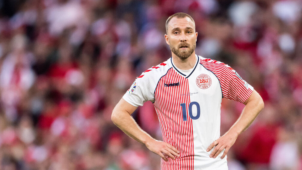 Fußballprofi Christian Eriksen auf dem Spielfeld