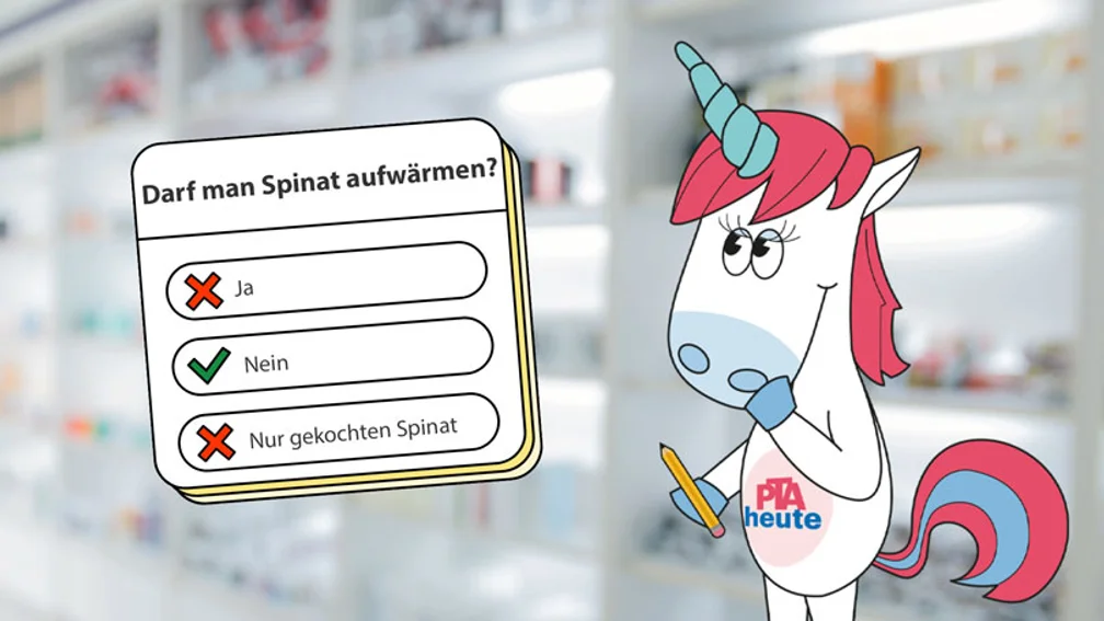 Zinchen neben einem Quiz