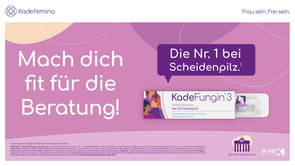 Packshot KadeFungin auf rosa Hintergrund